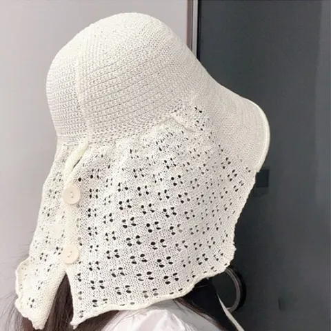 레이스 백 여성 여름 골프 버킷햇 벙거지모자 선쉐이드 자외선차단 얼굴소멸 모자 골프버킷햇 썬캡 햇빛가리개