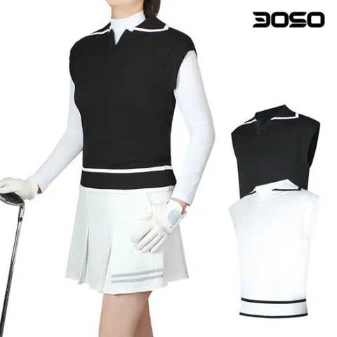 여성골프웨어 브이넥 카라 니트 골프조끼/WIMMZ
