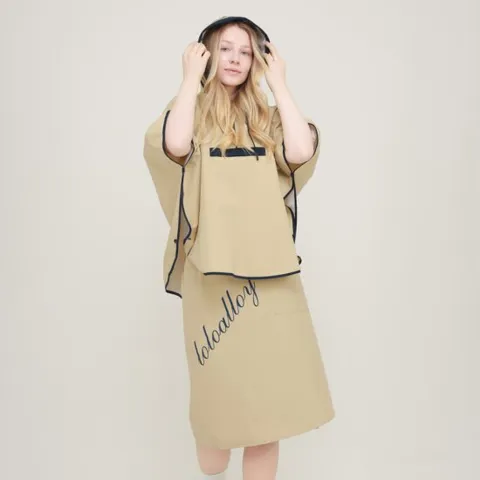 로로얼로이 여성 골프 우비 판초 치마 비옷 레인벨라 레인코트 파우치포함