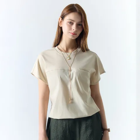 [더핸드메이드]썸머 투톤 블라우스