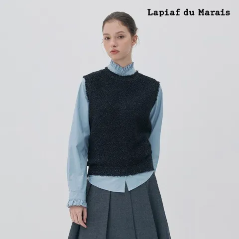 라삐아프 25FW 프릴 넥 코튼 블라우스 1종 [런칭 가격 59,900원]