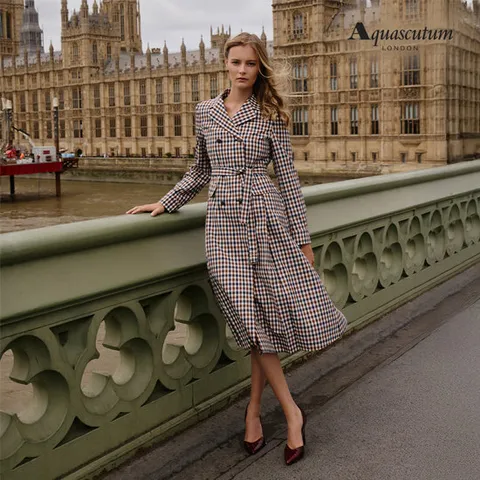 아쿠아스큐텀 25FW 트렌치 더블버튼 원피스