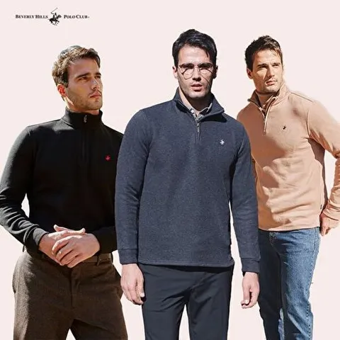 [비버리힐즈폴로클럽]남성 클래식 기모 하프 집업 스셔츠 3종