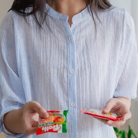 여성 찰랑 아사 면 스트라이프 블라우스