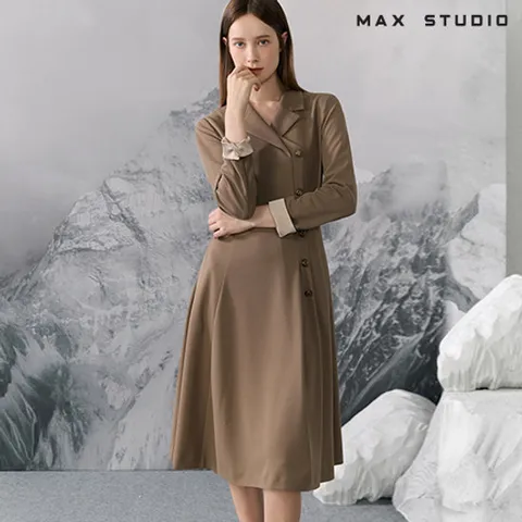 막스스튜디오 25FW 스트레치 랩 플리츠 원피스 +벨트 [런칭 가격 59,900원]