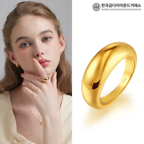 [한국금다이아몬드] 순금 24K 고마루 볼륨 엥게이지 반지