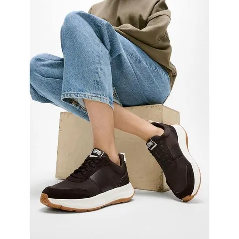 [핏플랍][삼성물산공식]여성 레더/스웨이드 플랫폼 스니커즈 (FT59K2N20D)