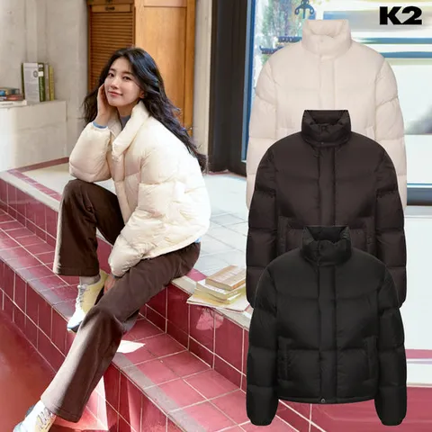 (조끼증정)K2 여성 KWW25 542 [수지착용] 숏 구스다운 GOLDEN K95 베이글 - KWW25542-GS