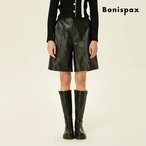 보니스팍스  시크 레더 버뮤다 팬츠 (XP9PT006M0)