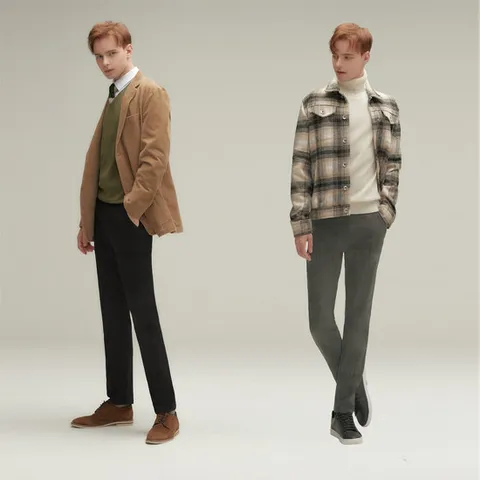 남성 벨벳 코듀로이 기모 본딩 팬츠 2종세트(CGBM)