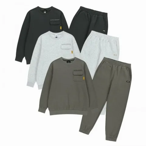 내셔널지오그래픽키즈  (K254UPB010) 기모 맨투맨 트레이닝 상하 세트