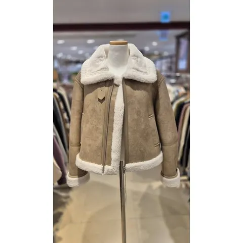 숲  플랫카라 집업 하프 무스탕 (SBBMU30)