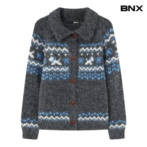 [BNX]노르딕 카라 버튼 니트 가디건 (BX4CD004L0)