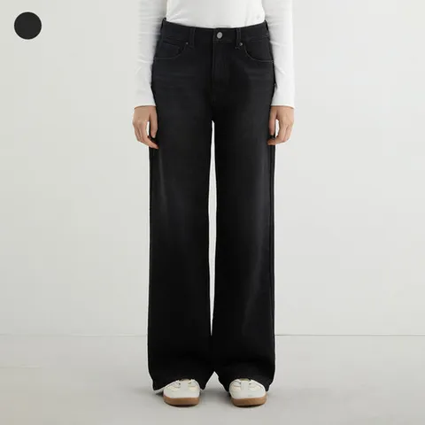 [게스] 여성_기모 흑청 와이드 (YP4D9195)