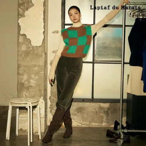 라삐아프 코듀로이 와이드 팬츠 1종 네이비/카키/레몬