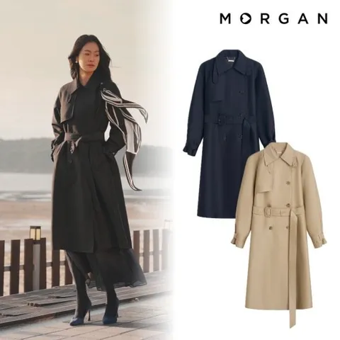 모르간 26SS 울실크 트렌치코트+실크스카프 [런칭 가격 599,900원]