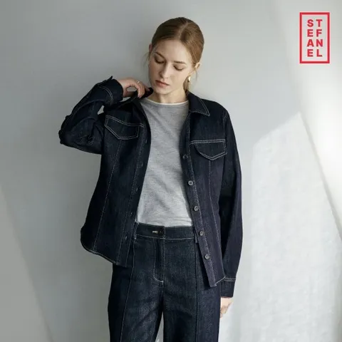 스테파넬 스티치 데님 셔츠 자켓[런칭 가격79,900원]
