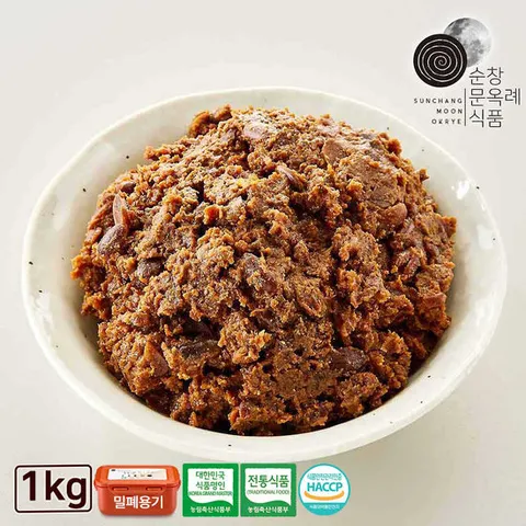 순창문옥례 명인 우리콩 된장 1kg 밀폐용기