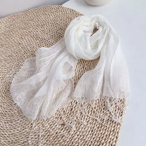 코코비치 린넨 스카프 봄 여름 롱 여성 마 사각 비치