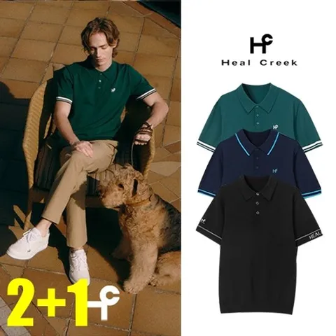 [힐크릭] 남성 골프 의류 썸머니트 블랙*네이비*다크그린 3종(1SET)