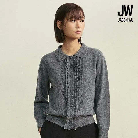 제이슨우 [1만원세일] 26FW Isabel 울 100% 프릴 가디건 (3 COLORS) [런칭 가격 79,900원]