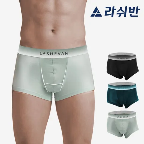 [라쉬반] H분리 나무소재 남성팬티 프리미엄 셀루켓 프리 3종