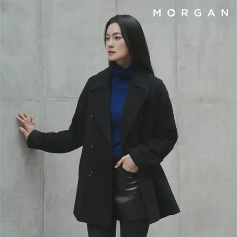 모르간 26FW 스탠딩 울 하프코트