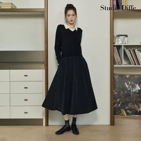 스튜디오디페 26FW 레이어드 니트 원피스 2종