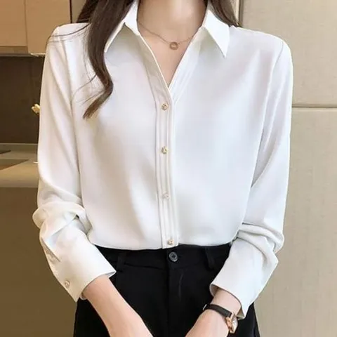 블라우스티셔츠 여성 블라우스 남방 엣지 여자 카라 셔츠