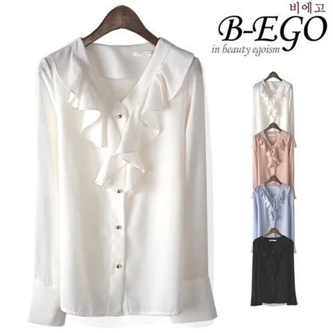 [단독특가]비에고/U503_브이 러플 블라우스