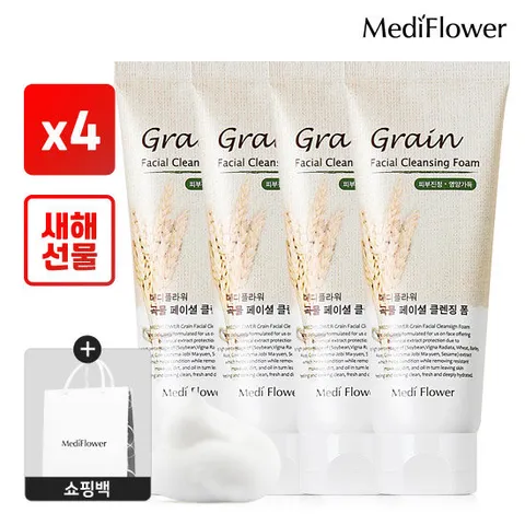 [메디플라워]곡물 페이셜 클렌징 폼 150mlx4+쇼핑백중