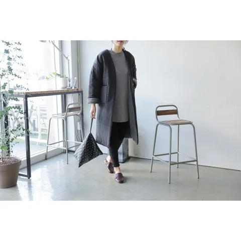 포인티드 안감 밍크 패딩 코트