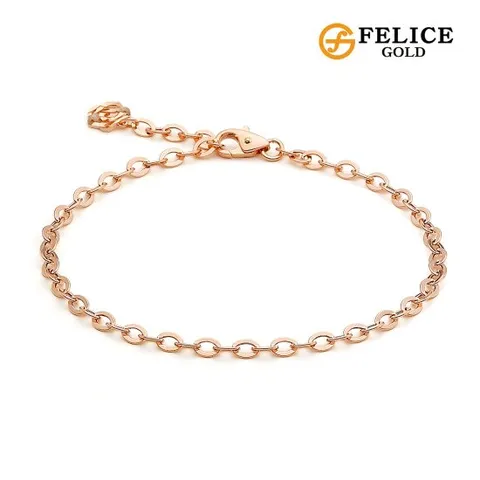 [신년행운특가] 펠리체골드 14K 볼륨 핑크로즈 팔찌