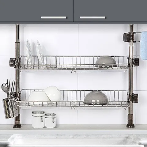 H-기둥식식기건조대 600 2단골드 주방용품 싱크대선반 접시꽂이