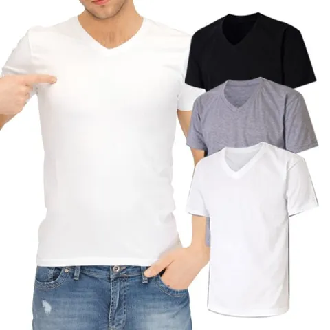GL 순면100%/국내생산/ 30수 V넥 티셔츠 3종세트