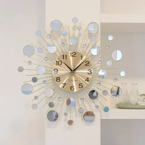 무소음 철제벽시계 골드앤큐빅 G07 인테리어벽시계 벽걸이시계