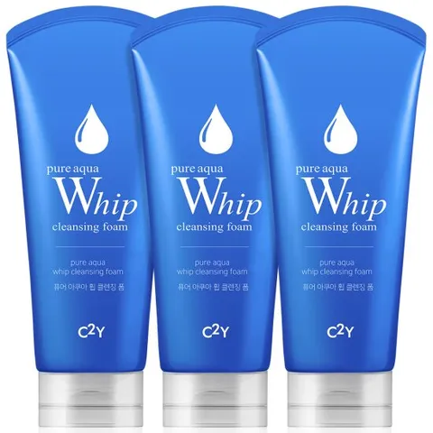 C2Y 퓨어 아쿠아휩 클렌징폼 120ml 3개 번들 세트