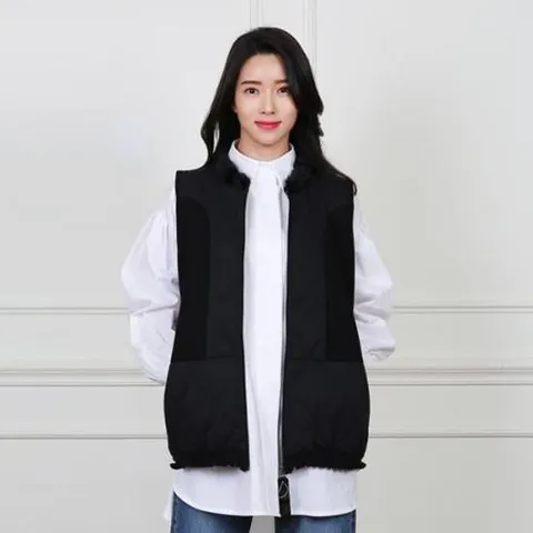 ★제이유퍼★ BV003 밍크 엠보싱 주름 조끼