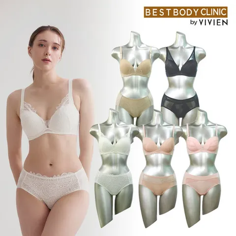 비비안 24FW 누디라인 노와이어 여성속옷세트 10종