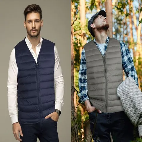 [파라고나]PG에어필링 V넥 경량패딩조끼 남자아웃도어 겨울정장