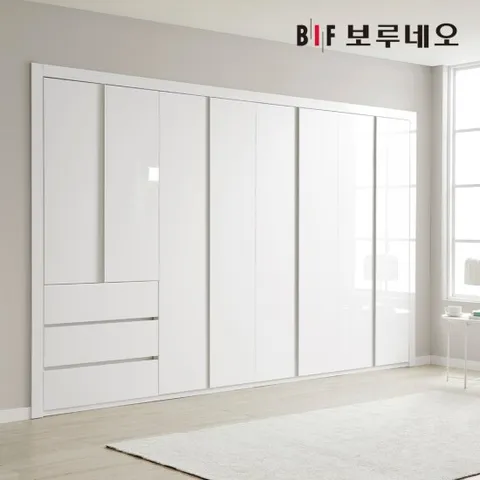 보루네오 샤인3단서랍 여닫이 붙박이장 30cm 9자 10자 11자 12자