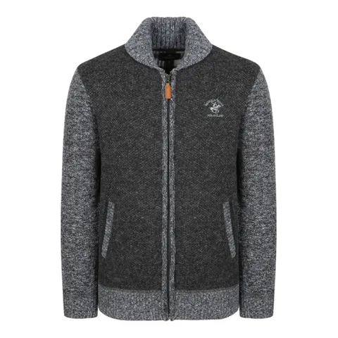 [비버리힐스폴로클럽]비버리힐스폴로클럽 남성 배색 니트집업_그