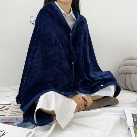 털 극세사 똑딱이 따뜻한 겨울 어깨 망토 무릎 숄 담요 bg4035