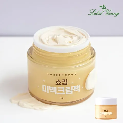 [라벨영] 미백팩과 크림을 한번에 뽀얀미백케어/쇼킹미백크림팩 1개