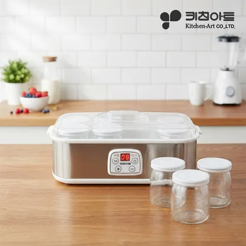 [8개 유리병으로 옮길필요없이 간편하게 만드는] 키친아트 요거트메이커 KY-D3081OY