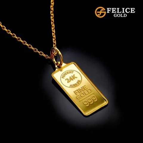 [펠리체골드] 24K 순금 골드바 목걸이 3.75g+18K 잠금