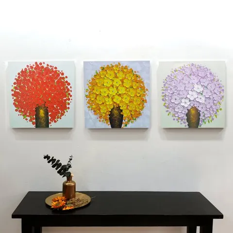 이나코리아 예쁜 꽃 유화 그림 정사각 캔버스 인테리어 액자