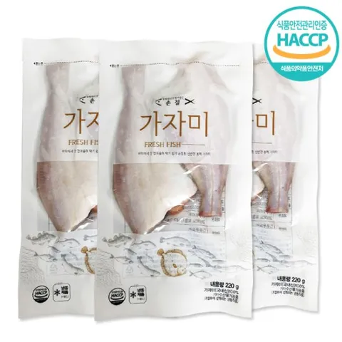 [식탁이야기] HACCP인증 국내산 포항 손질 가자미 중 220g이상 (2미) X 4팩