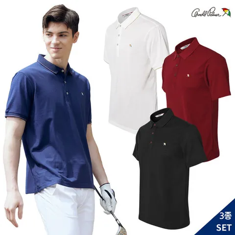 [아놀드파마]아놀드파마 남성 골프 PK 카라 반팔티셔츠 3종 SET