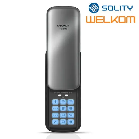 솔리티 웰콤 디지털도어록 넘버원(WSR-05N) 번호키전용 즉시잠금 내부이중잠금 허수기능 고온감지 스마트라이팅 전기충격무력화 강력한내구성 현관문번호키 디지털도어락